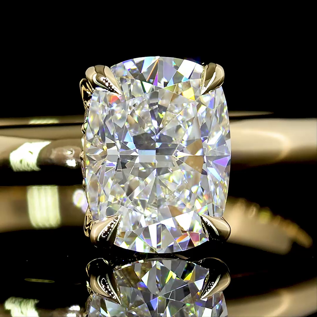 1.08 Cts 14k Yellow Gold Mix Shape Hidden Halo Ring - Image 3