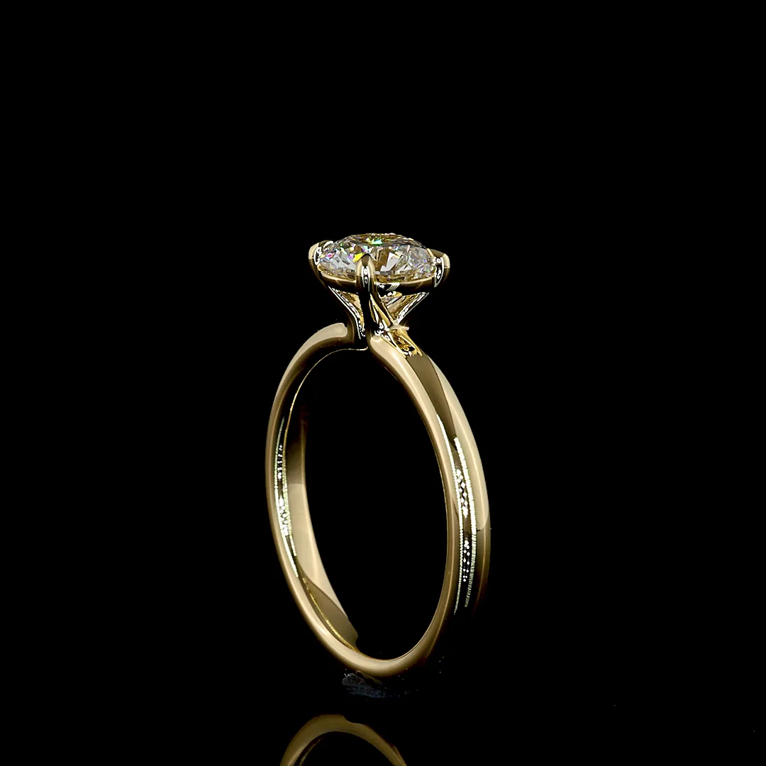 1.02 Cts 14k Yellow Gold Radiant Shape Solitaire Ring - Image 2