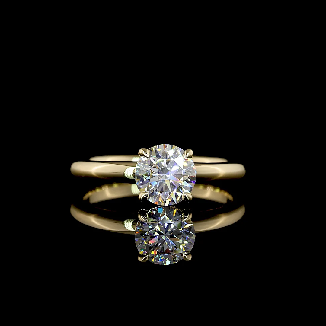 1.02 Cts 14k Yellow Gold Radiant Shape Solitaire Ring - Video