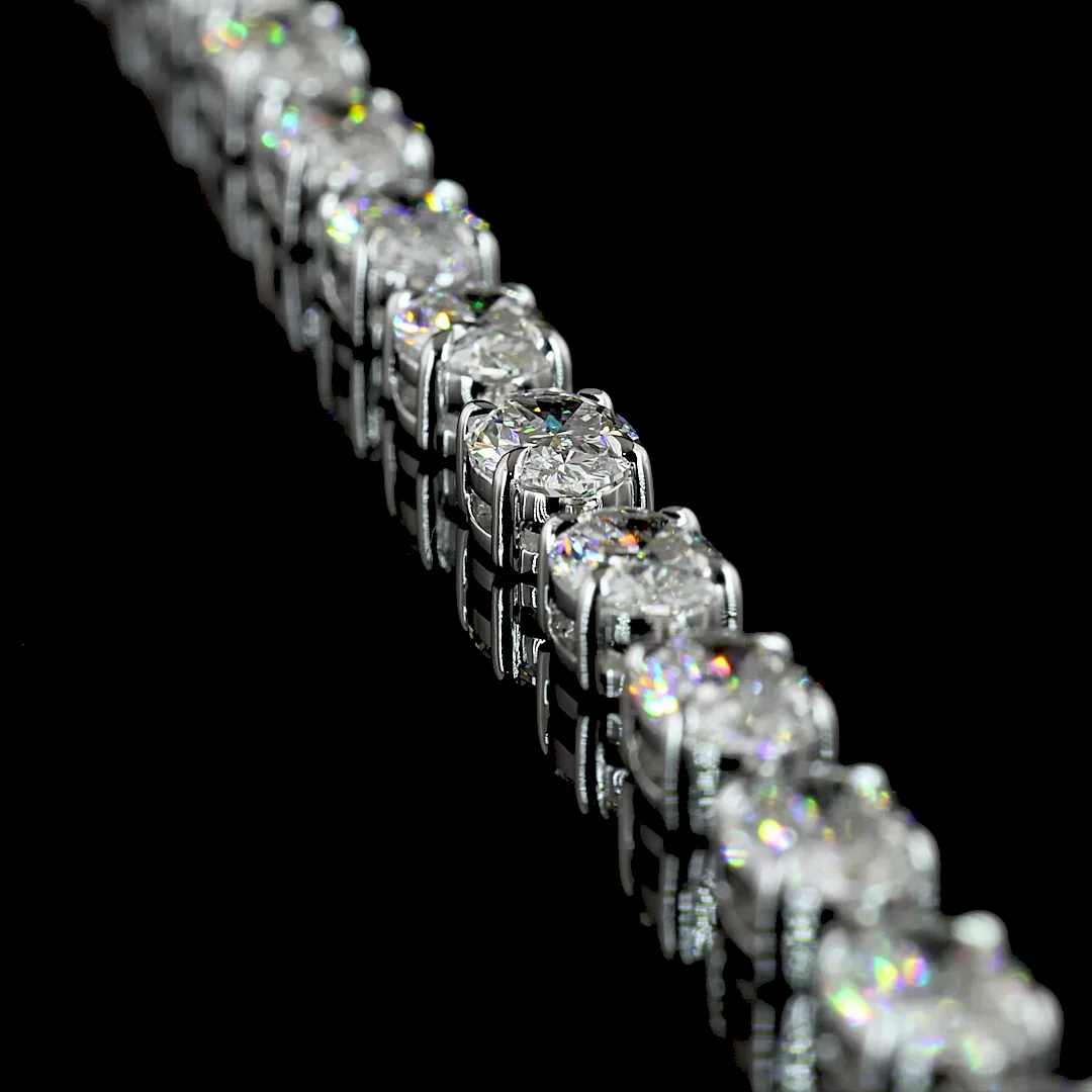 19.84 Cts 14k White Gold Oval Shape Lariat Necklace - Image 2