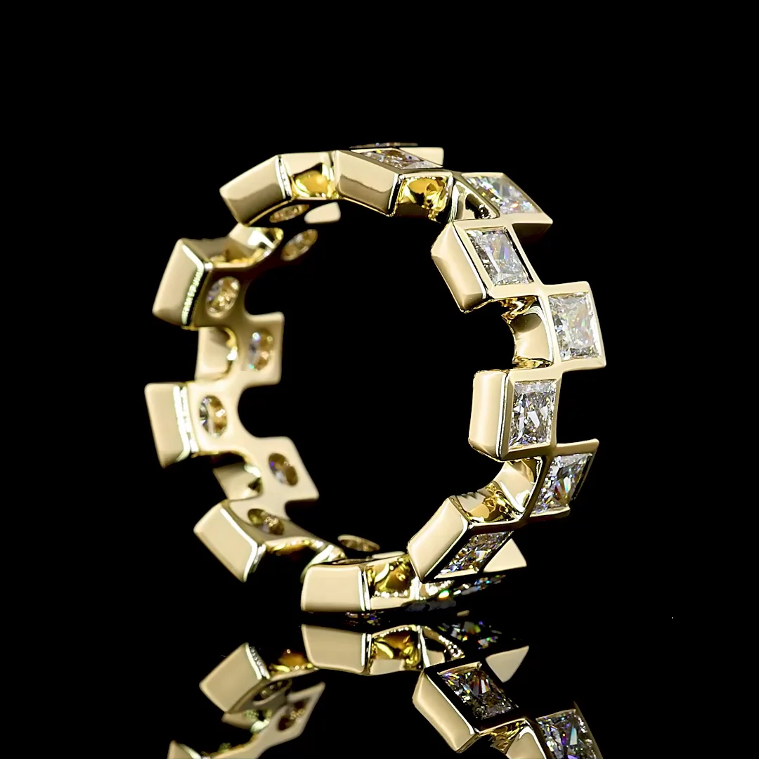 3.62 Cts 14k Yellow Gold Princess Shape Eternity Band Eternity Band - Image 2