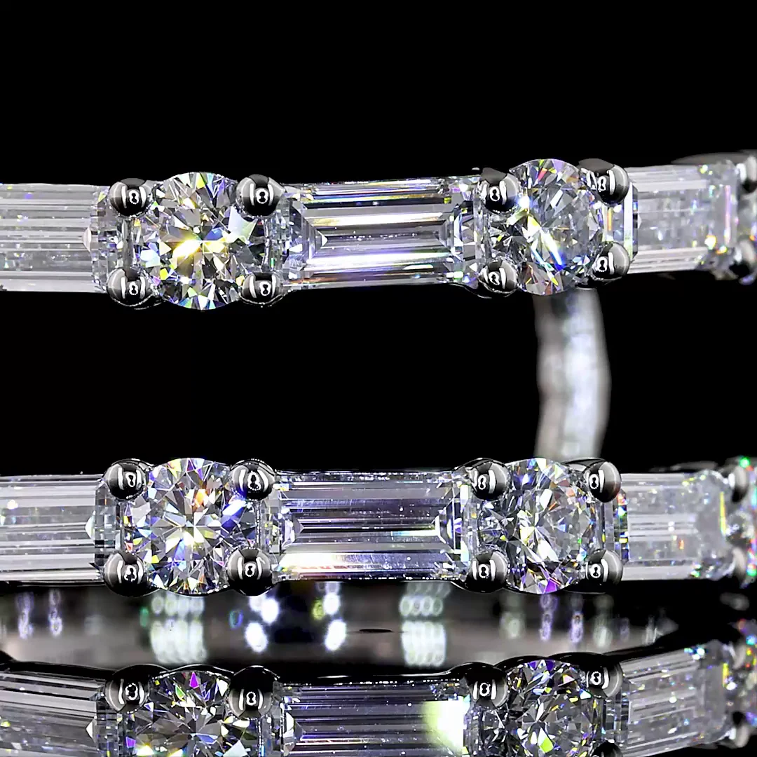1.96 Cts Platinum Baguette Shape Special Eternity Band - Image 3