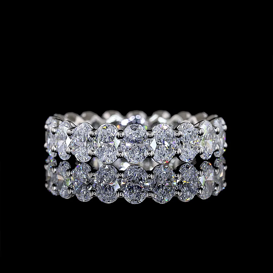 2.1 Cts Platinum Oval Shape Eternity Band Ring - Video