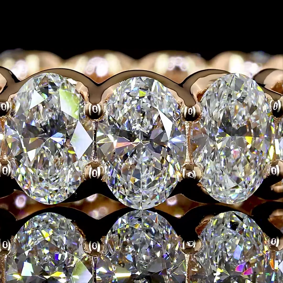 4.71 Cts 14k Rose Gold Oval Shape Eternity Band Eternity Band - Image 3