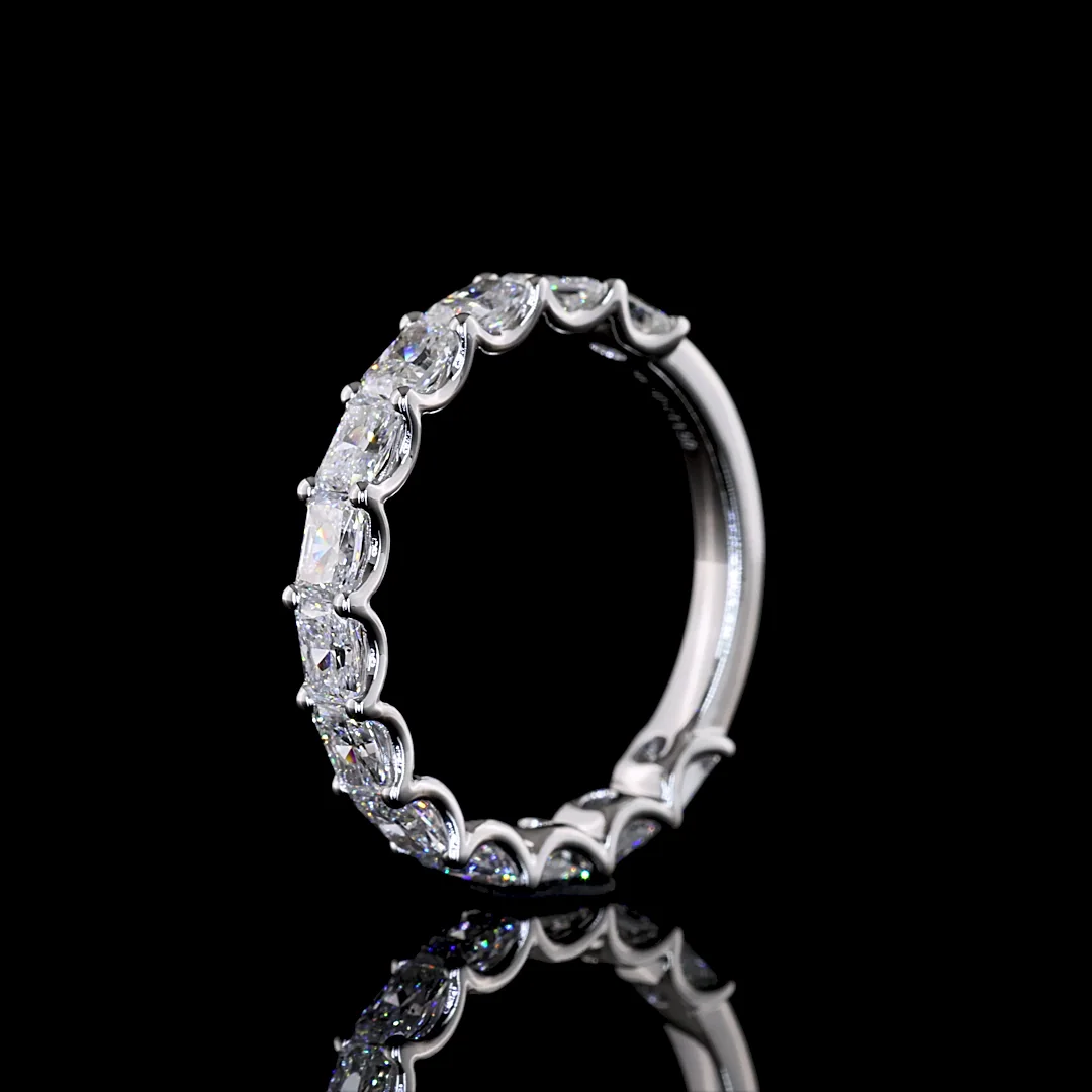 1.5 Cts 14k White Gold Radiant Shape 3/4 Band Eternity Band - Image 4