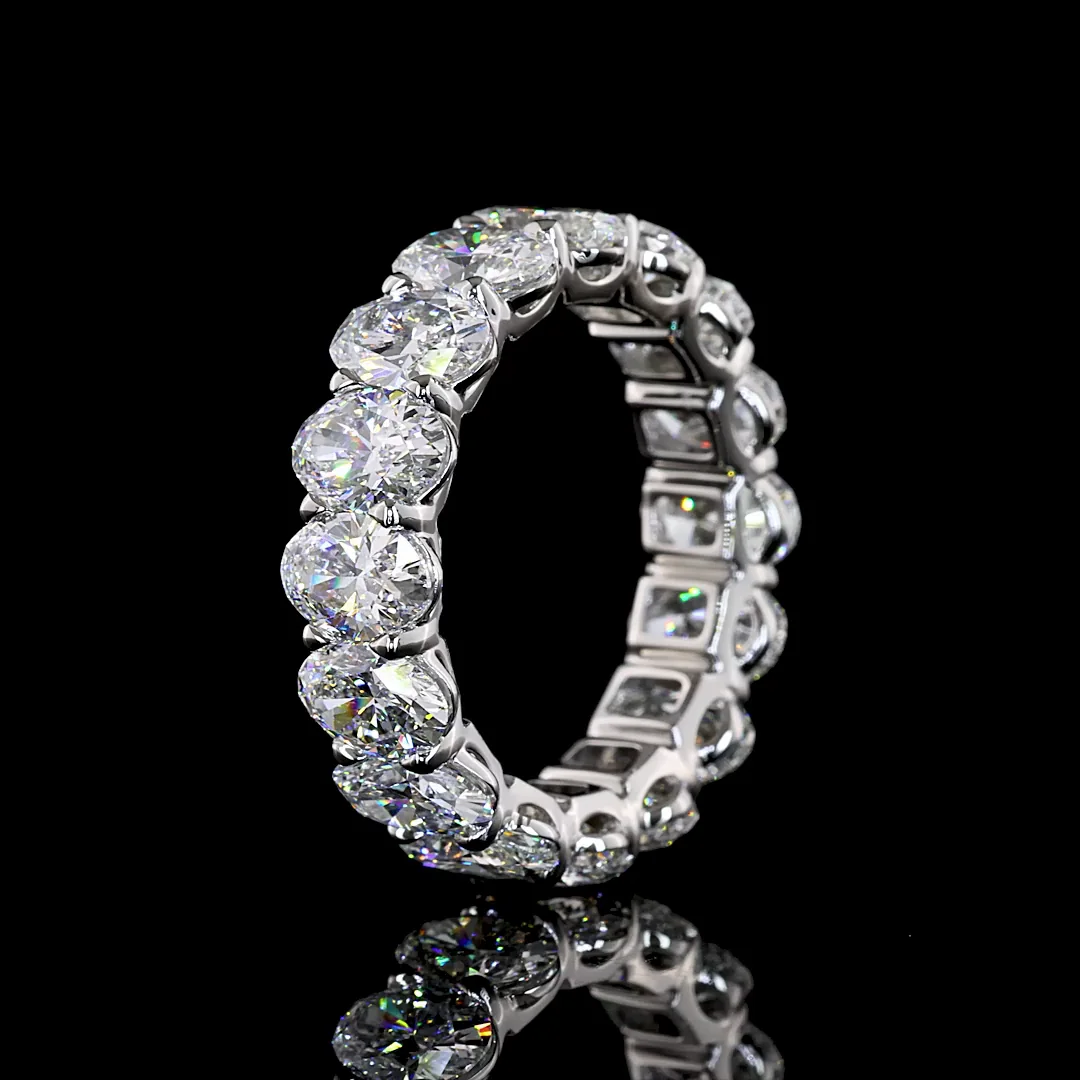8.98 Cts Platinum Oval Shape Eternity Band Eternity Band - Image 4