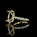 0.73 Cts 14k Yellow Gold Oval Shape Hidden Halo Ring - Image 2