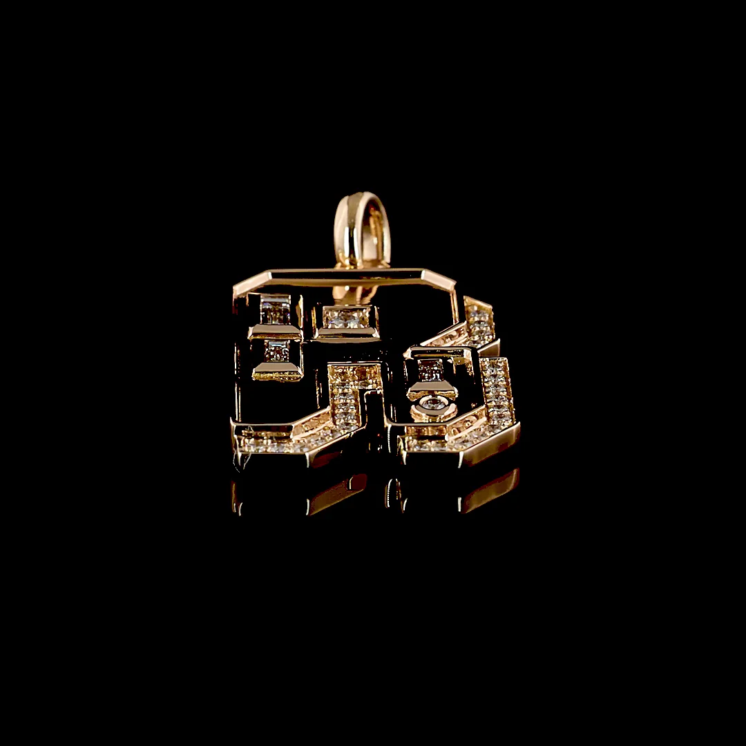 0.29 Cts 14k Rose Gold Baguette Shape Pendant Pendant - Video