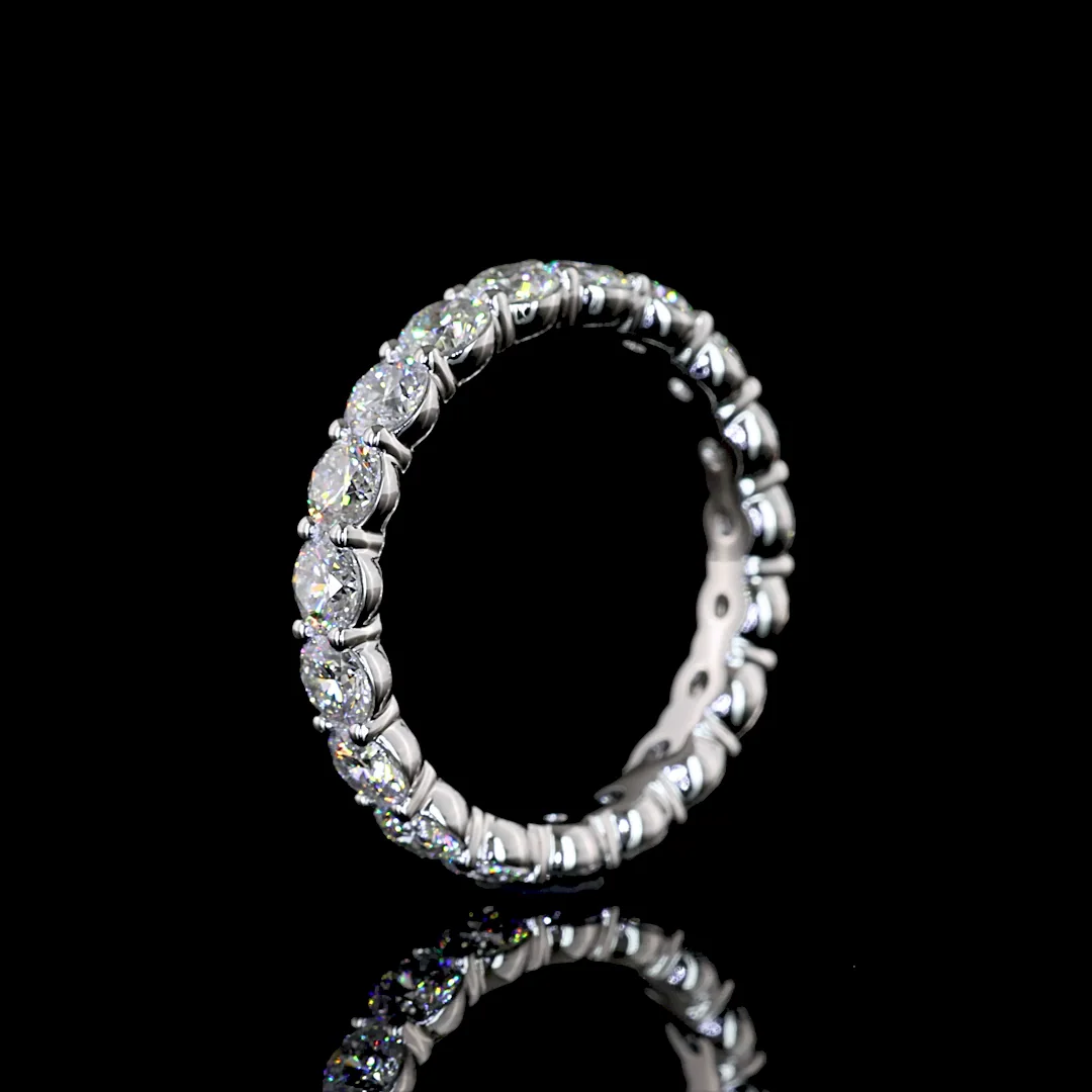 2.12 Cts Platinum Round Shape Eternity Band Eternity Band - Image 4