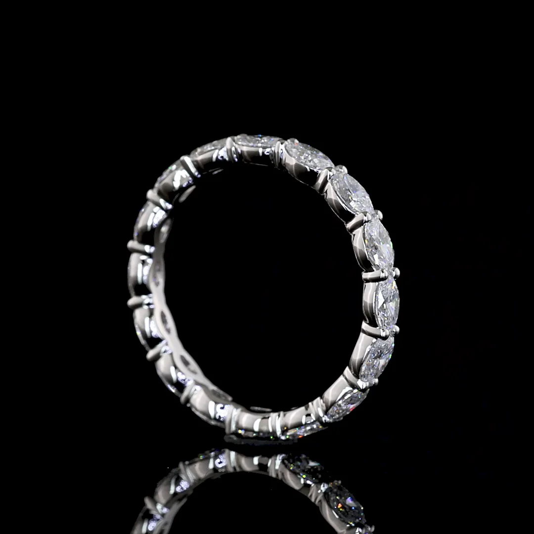 1.5 Cts Platinum Oval Shape Eternity Band Eternity Band - Image 2