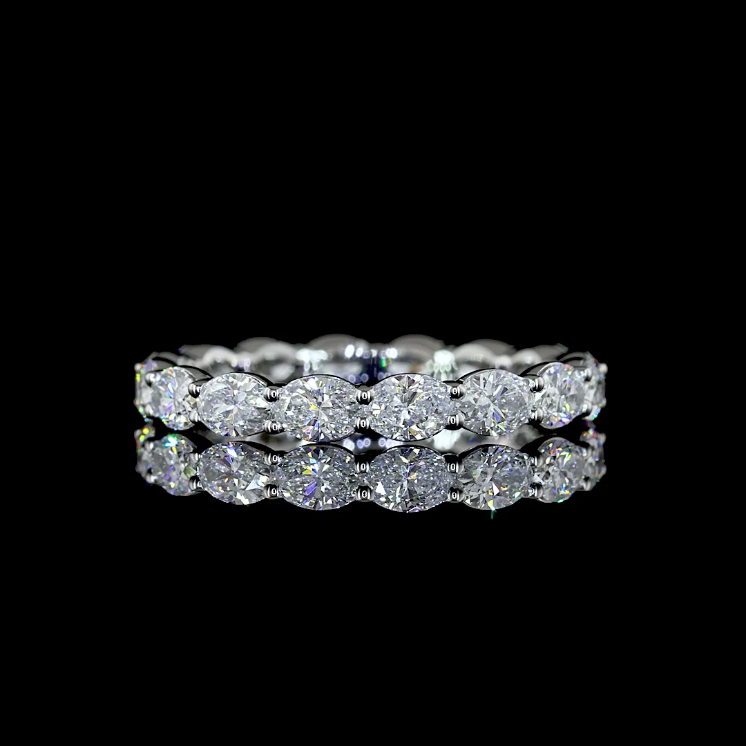 1.5 Cts Platinum Oval Shape Eternity Band Eternity Band - Video