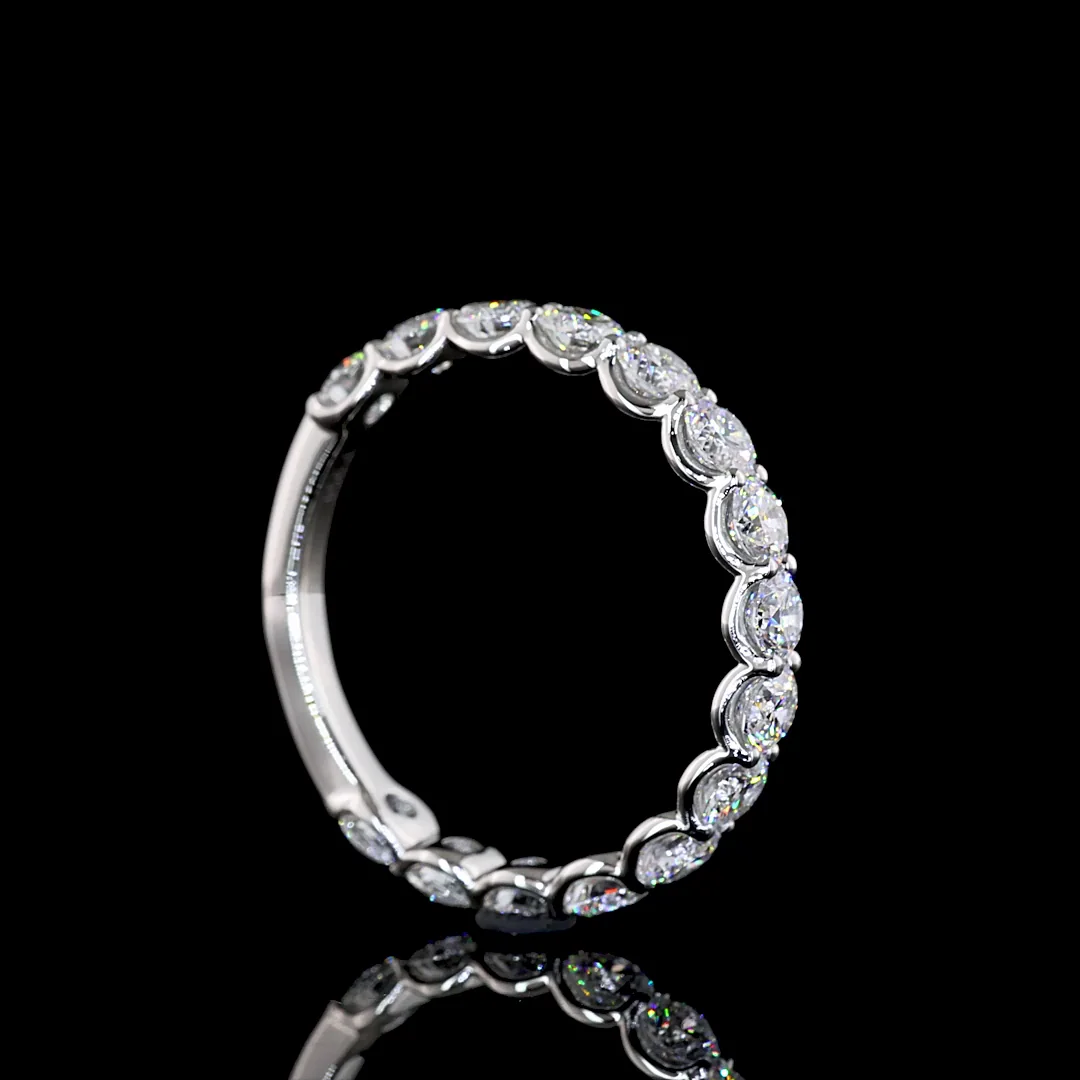 2 Cts Platinum Round Shape 3/4 Band Eternity Band - Image 2