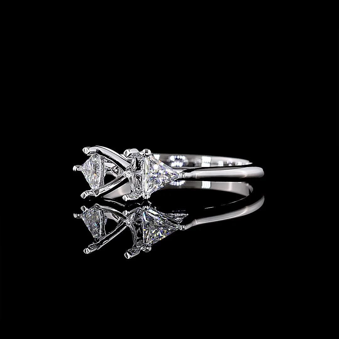0.52 Cts 14k White Gold Shape Solitaire Ring - Image 2