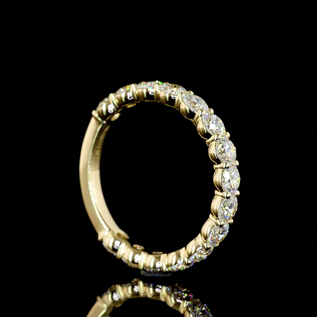 2.29 Cts 14k Yellow Gold Round Shape 3/4 Band Eternity Band - Image 2