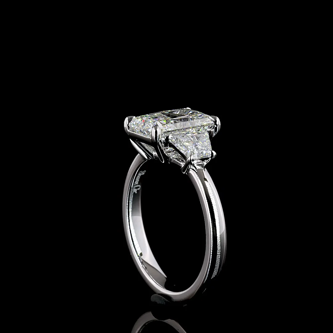 2.61 Cts 14k White Gold Mix Shape 3 Stones Ring - Image 2