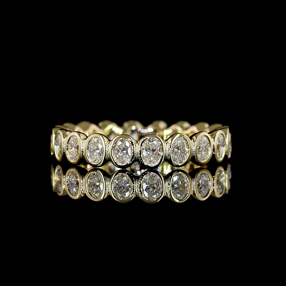 0.98 Cts 14k Yellow Gold Oval Shape Eternity Band Eternity Band - Video