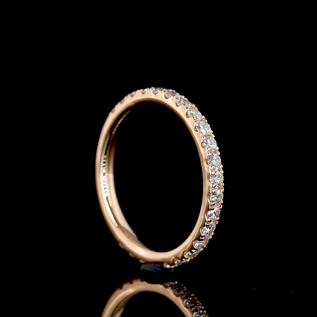 0.42 Cts 14k Rose Gold Round Shape 3/4 Band Eternity Band - Image 2