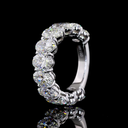 6.16 Cts 14k White Gold Oval Shape 3/4 Band Eternity Band - Image 4