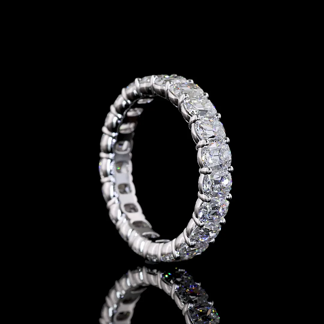 3.7 Cts 14k White Gold Antique Cushion Shape Eternity Band Eternity Band - Image 2