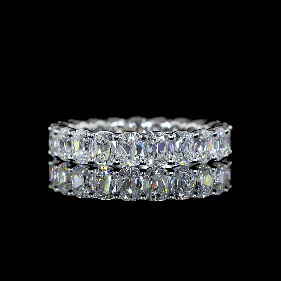 3.7 Cts 14k White Gold Antique Cushion Shape Eternity Band Eternity Band - Video