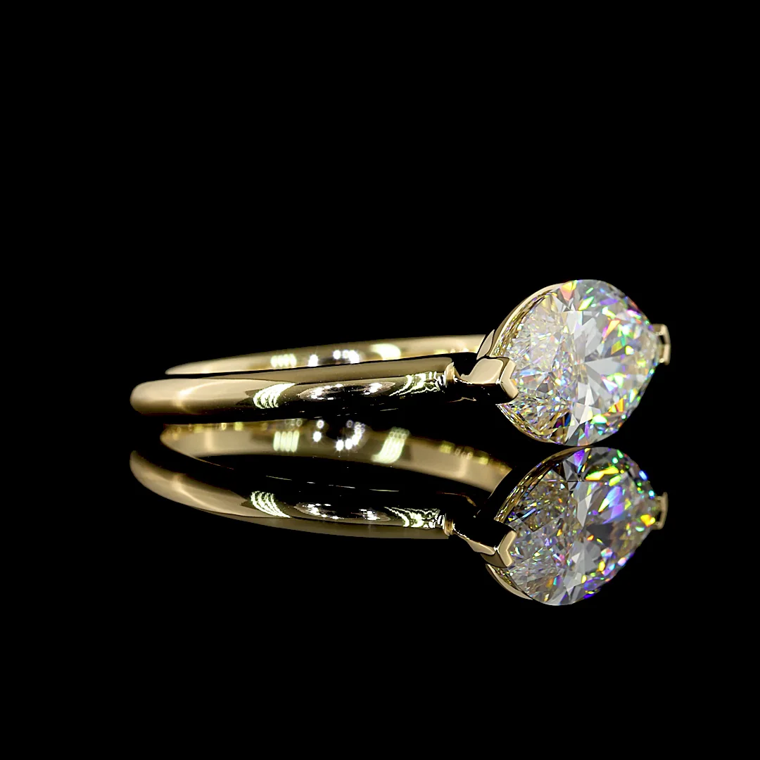 3.03 Cts 14k Yellow Gold Marquise Shape Solitaire Ring - Image 3