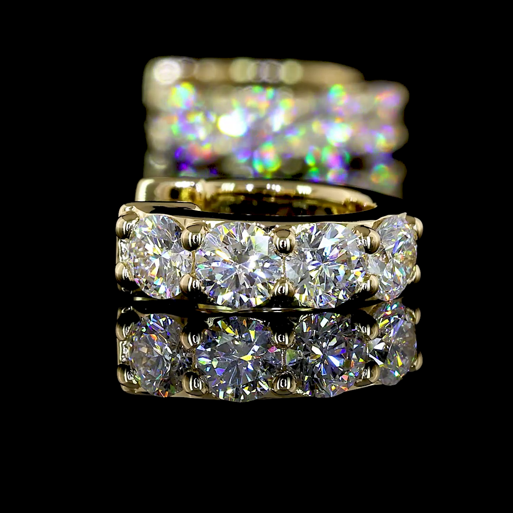 0.83 Cts 14k Yellow Gold Round Shape Huggies Earring - Image 4