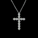 1.02 Cts 14k White Gold Round Shape Cross Pendant - Image 3