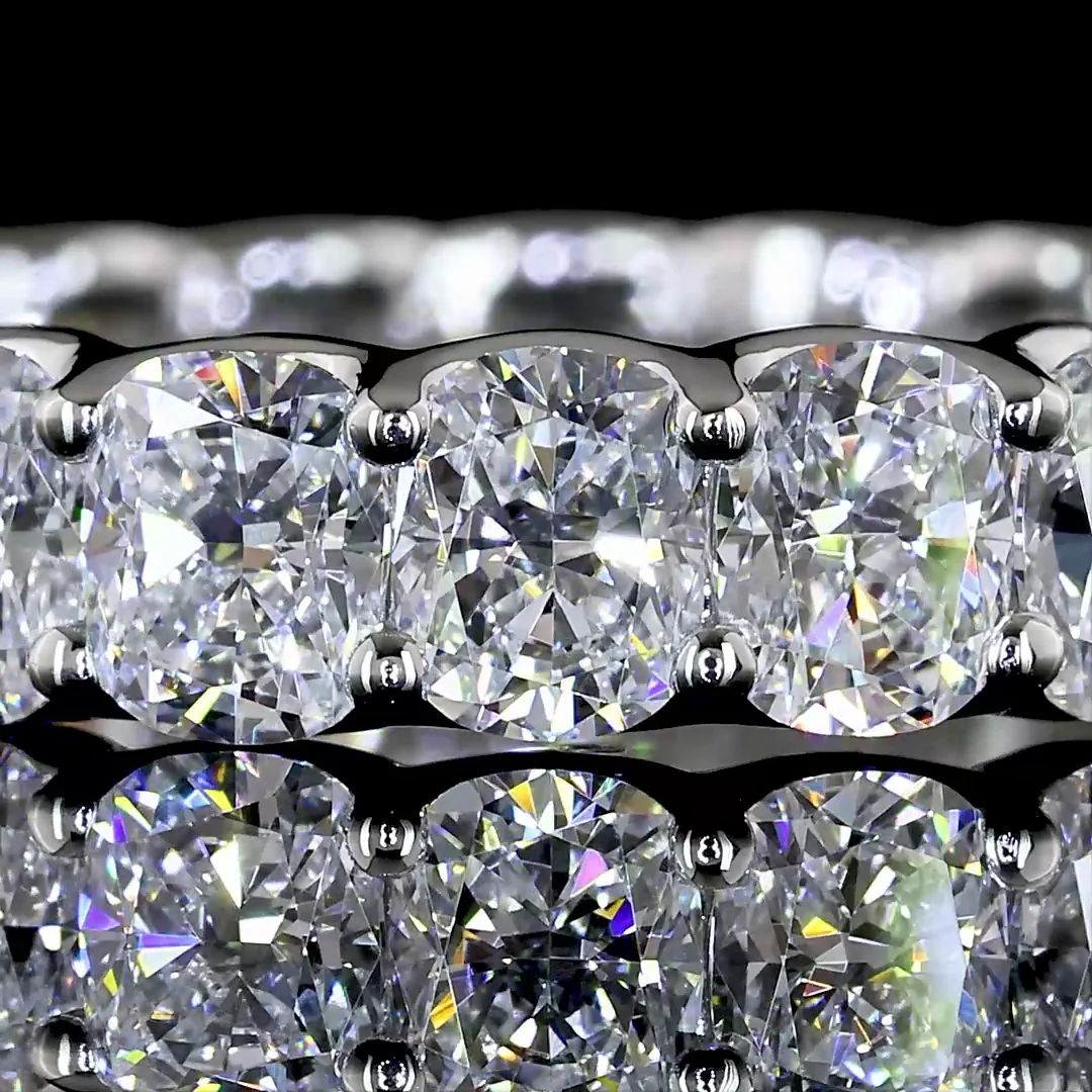 3.28 Cts Platinum Cushion Brilliant Shape Eternity Band Eternity Band - Image 3