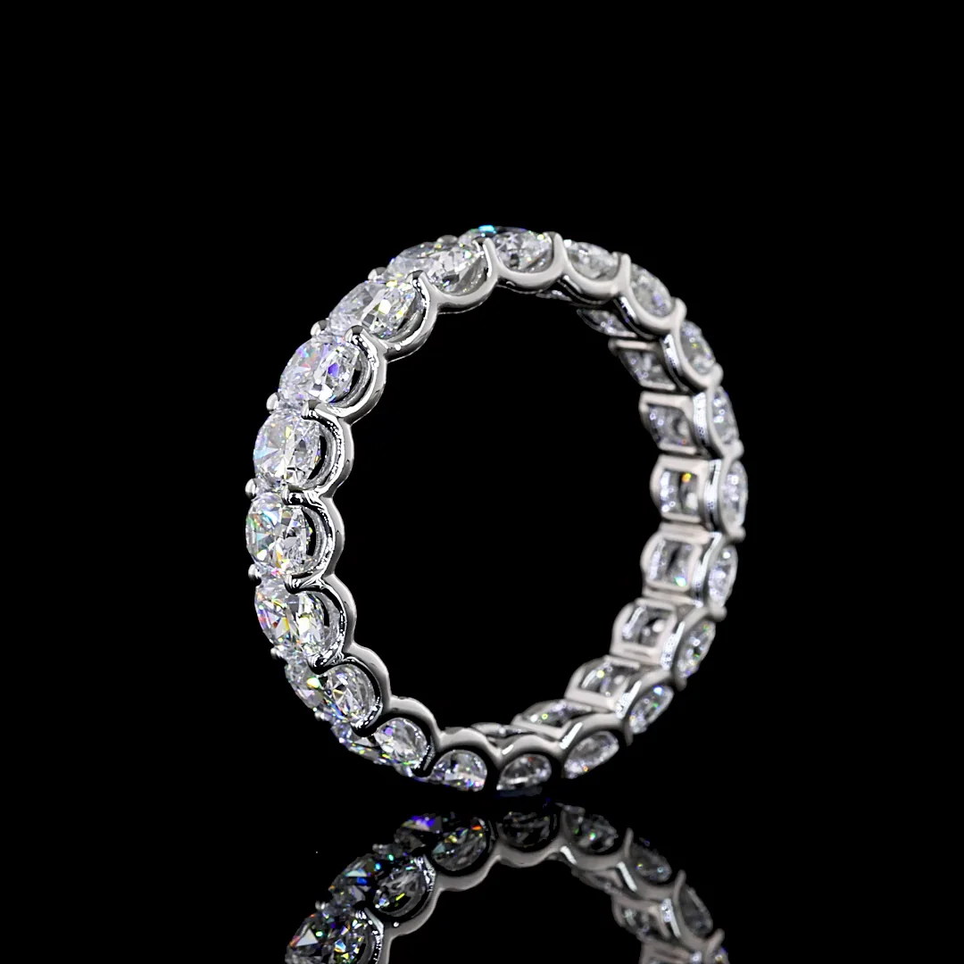 3.28 Cts Platinum Cushion Brilliant Shape Eternity Band Eternity Band - Image 4