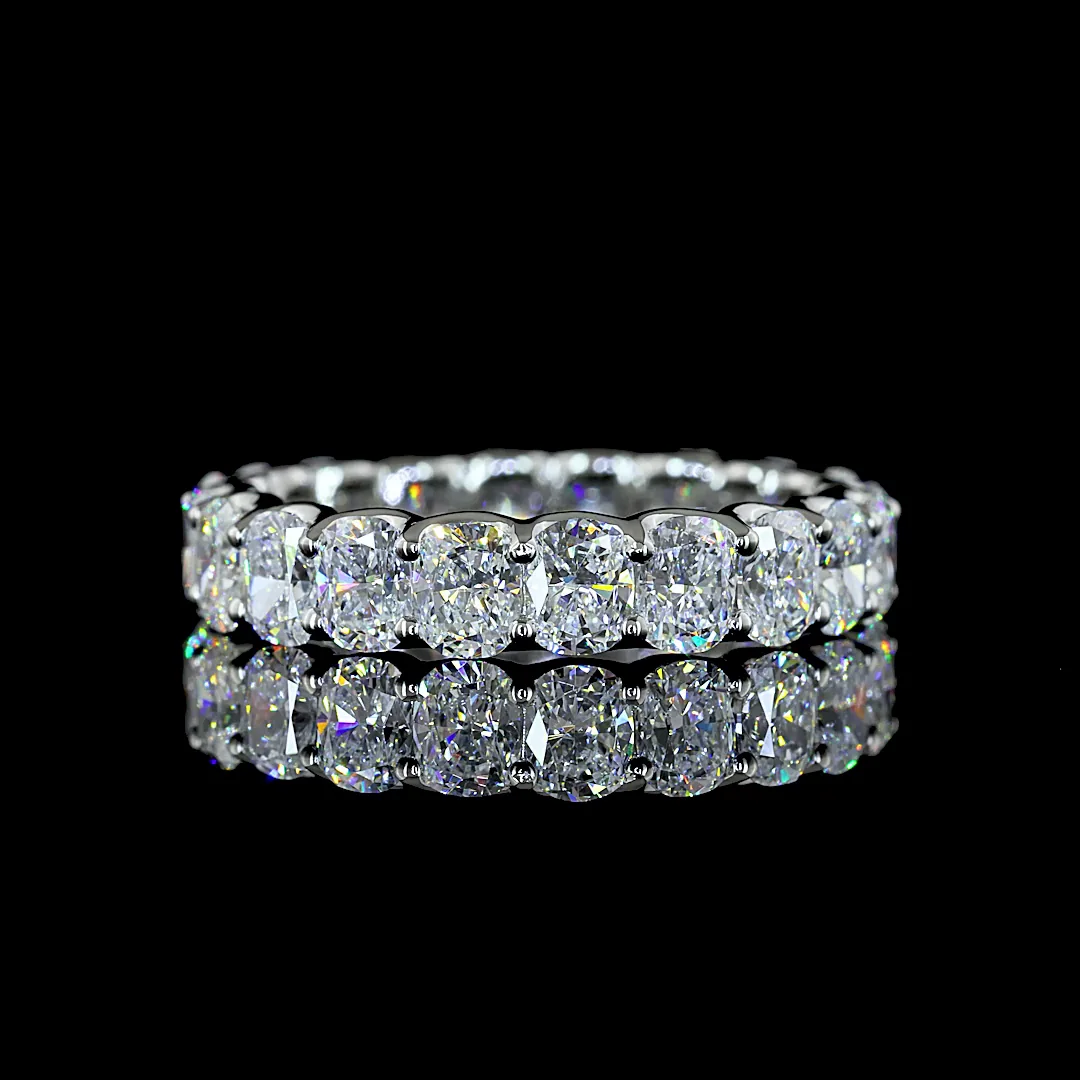 3.28 Cts Platinum Cushion Brilliant Shape Eternity Band Eternity Band - Video