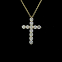 1 Cts 14k Yellow Gold Round Shape Cross Pendant - Image 3