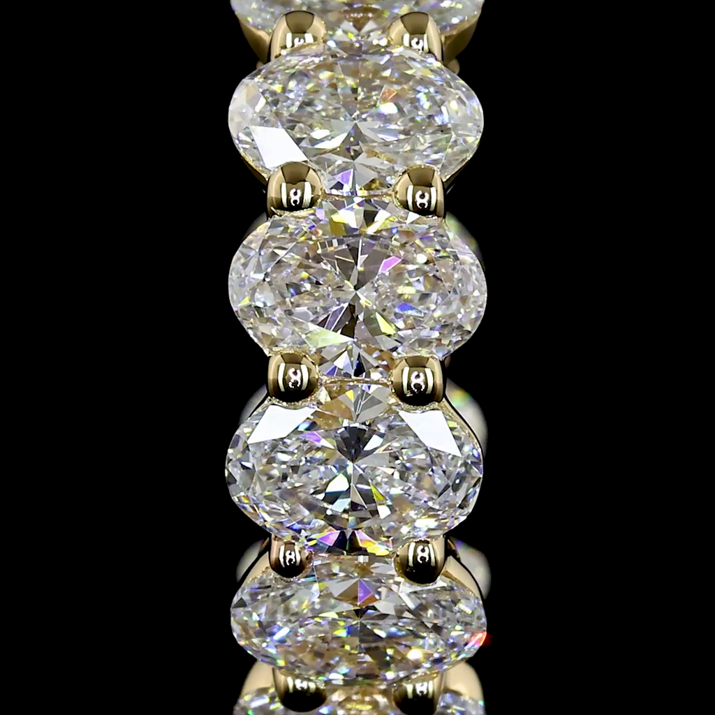 2.98 Cts 14k Yellow Gold Oval Shape Huggies Earring - Image 2