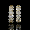 2.98 Cts 14k Yellow Gold Oval Shape Huggies Earring - Image 3