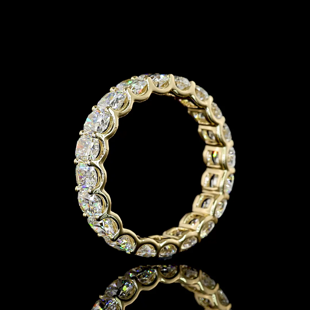 3.47 Cts 14k White Gold Cushion Brilliant Shape Eternity Band Eternity Band - Image 4