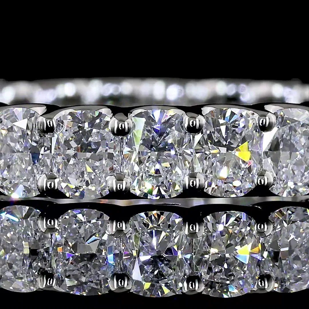 2.08 Cts Platinum Cushion Brilliant Shape Eternity Band Eternity Band - Image 3