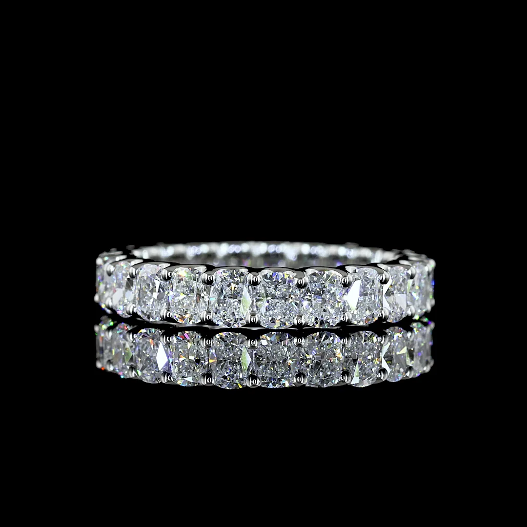 2.08 Cts Platinum Cushion Brilliant Shape Eternity Band Eternity Band - Video