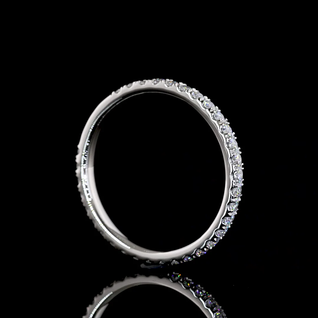 0.69 Cts Platinum Round Shape 3/4 Band Eternity Band - Image 2