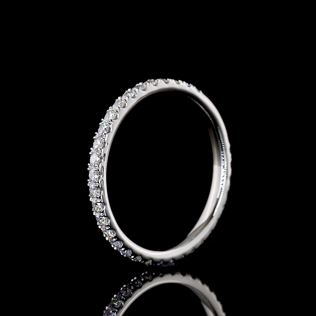 0.69 Cts Platinum Round Shape 3/4 Band Eternity Band - Image 4