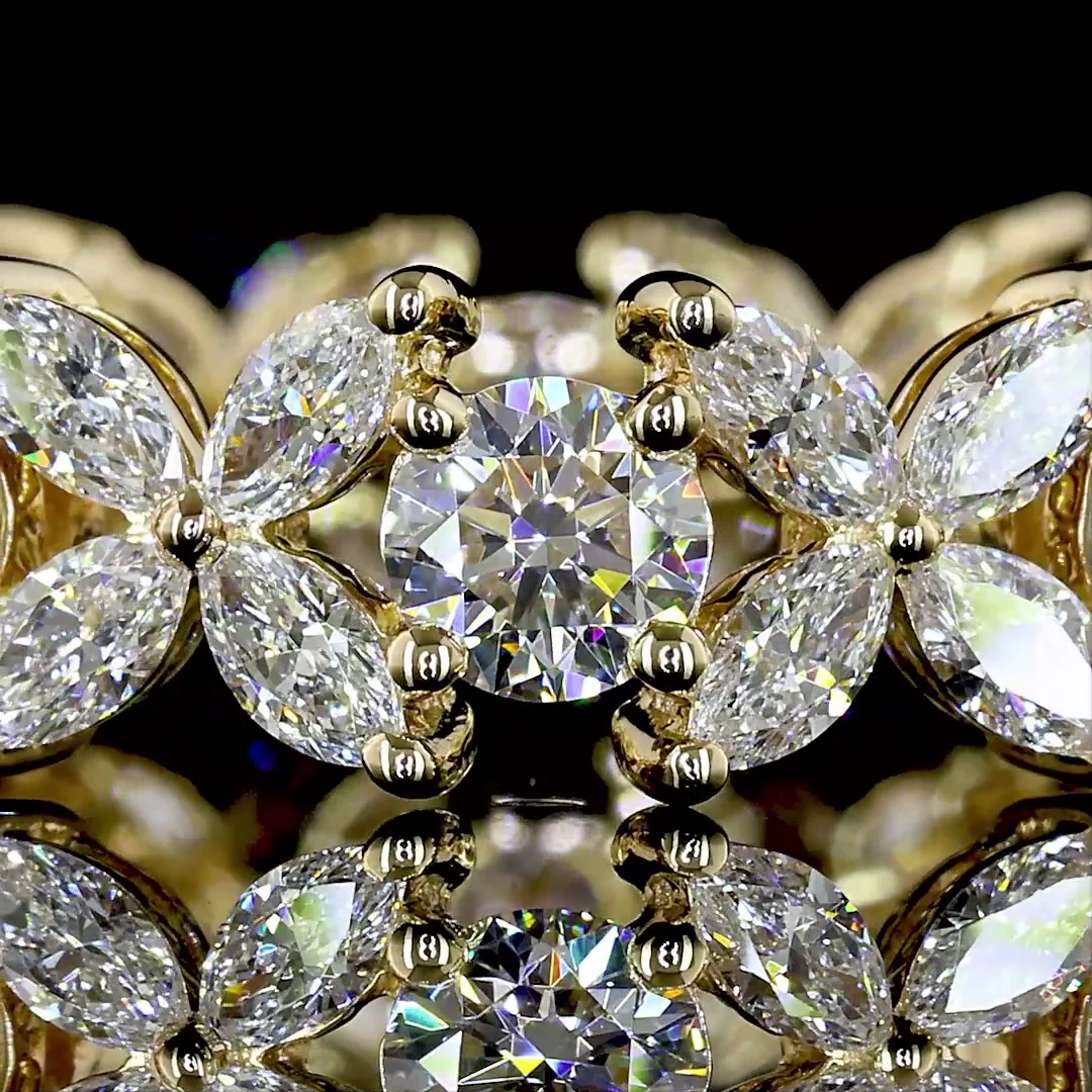 2.3 Cts 14k Yellow Gold Marquise Shape Eternity Band Eternity Band - Image 3