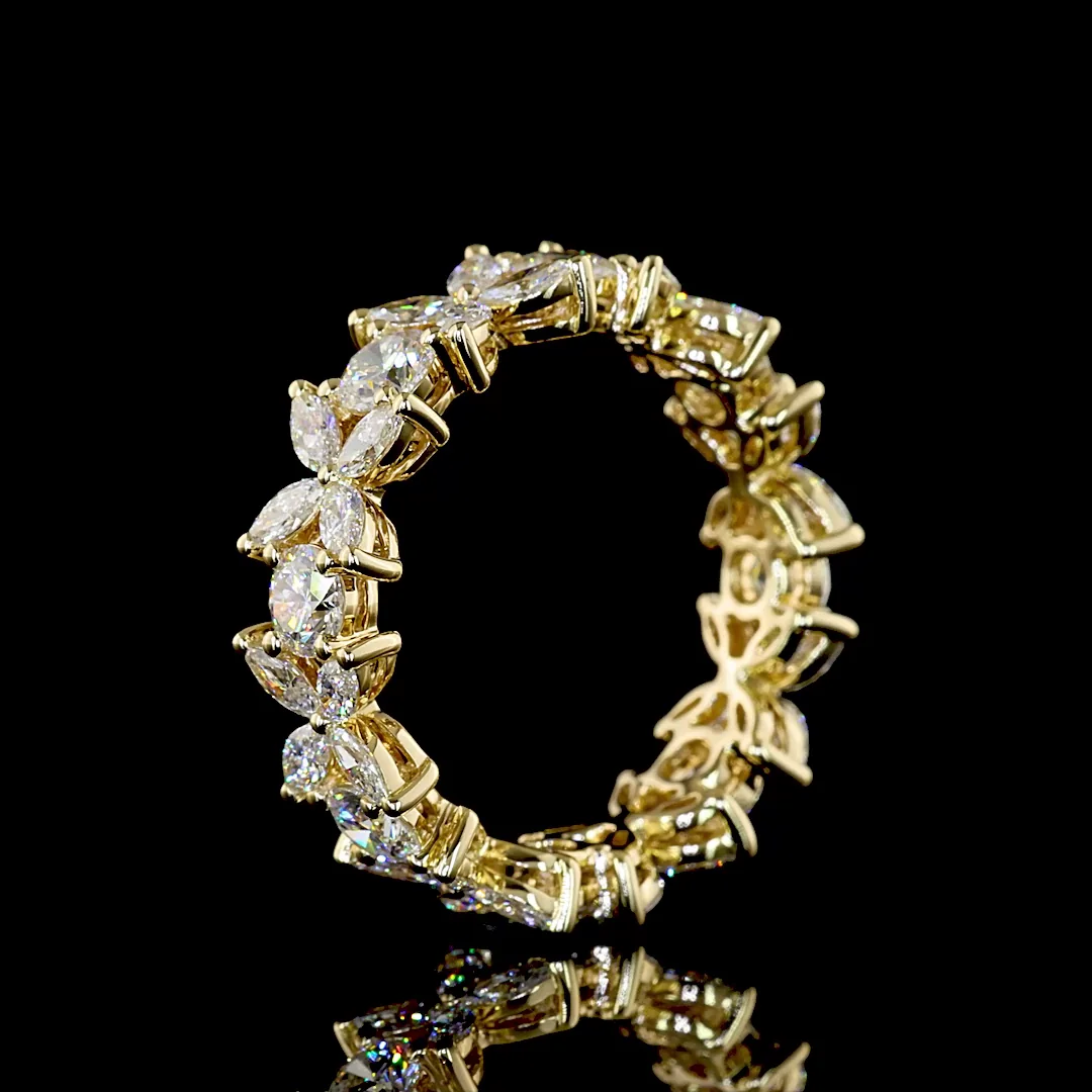 2.3 Cts 14k Yellow Gold Marquise Shape Eternity Band Eternity Band - Image 4