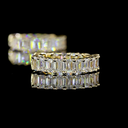 1.55 Cts 14k Yellow Gold Emerald Shape Huggies Earring - Image 4