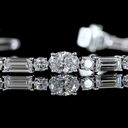 6.8 Cts 14k White Gold Mix Shape Tennis Bracelet - Image 2