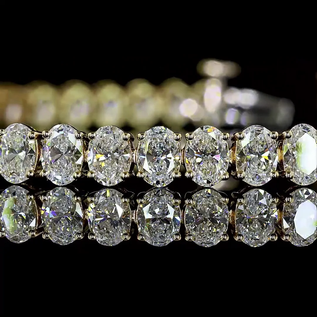 7.8 Cts 14k Yellow Gold Oval Shape Tennis Bracelet - Image 2