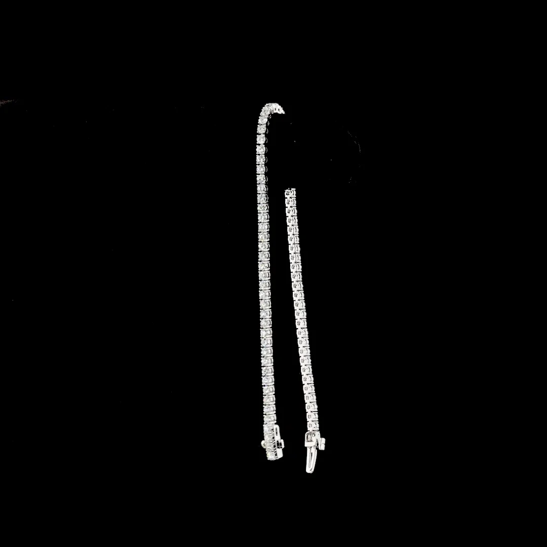 2.73 Cts 14k White Gold Round Shape Tennis Bracelet - Image 3