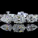 8.61 Cts 14k White Gold Pear Shape Tennis Bracelet - Image 2