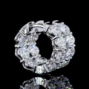 4.96 Cts 14k White Gold Oval Shape Huggies Earring - Video