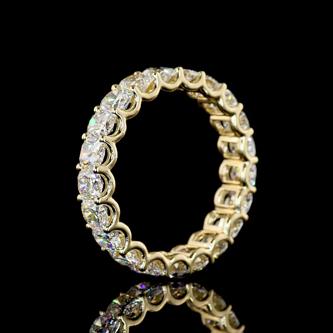 4.56 Cts 14k Yellow Gold Cushion Brilliant Shape Eternity Band Eternity Band - Image 4