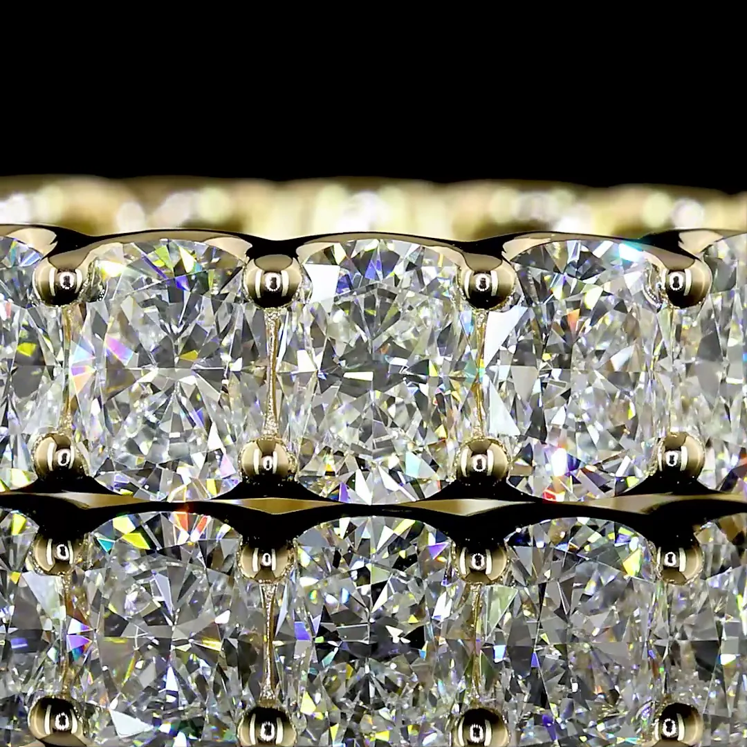 4.32 Cts 14k Yellow Gold Cushion Brilliant Shape Eternity Band Eternity Band - Image 3