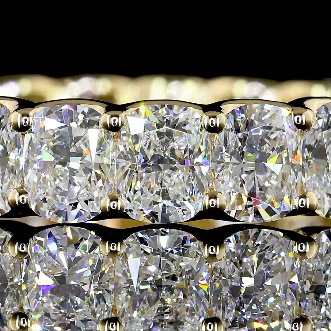 3.41 Cts 14k Yellow Gold Cushion Brilliant Shape Eternity Band Eternity Band - Image 3