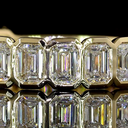 2.09 Cts 14k Yellow Gold Emerald Shape 3/4 Band Eternity Band - Image 3